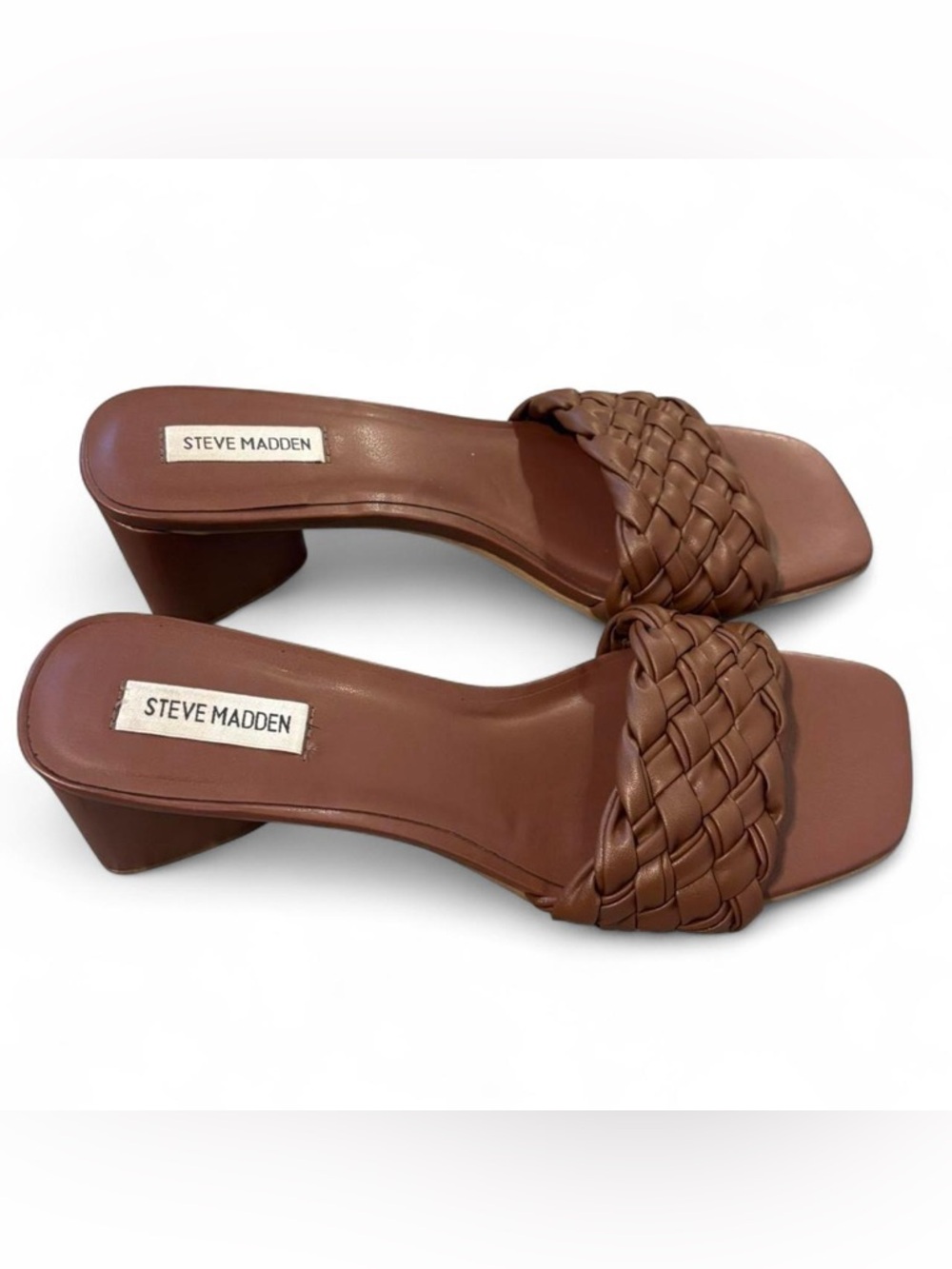 Steve Madden Braided Brown Slide Mules